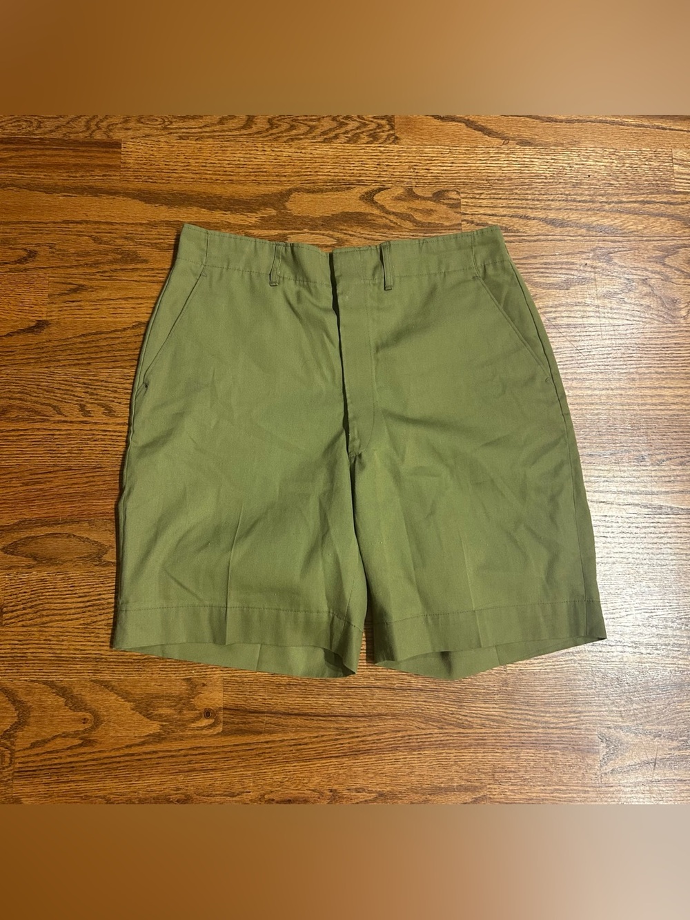 Vintage 70s Boy Scouts of America Green Chino Shorts Sz31x8 Union Made USA